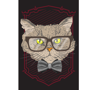Gato com óculos divertido estor - TenStickers