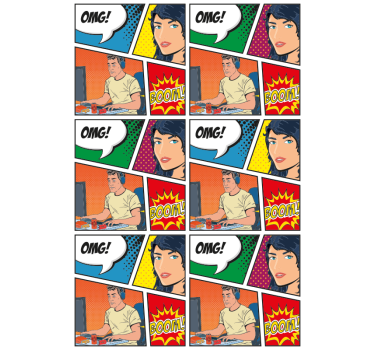 Gamer divertida geek roller - TenStickers