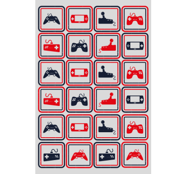 Cortinas de rolo geek controles cinza retrô - TenStickers