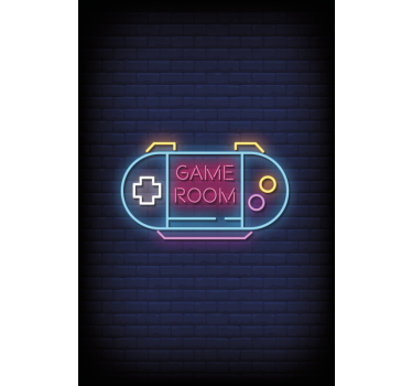 Sala de jogos com cortina geek com luz neon - TenStickers