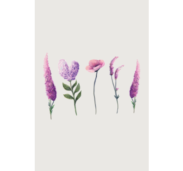 Desenhos de flores roxas cortinas de rolo de flores - TenStickers