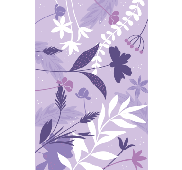 Cortina de rolo com padrão de flor roxa - TenStickers