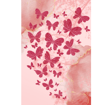 Estore de rolo borboleta arranjo de coração rosa - TenStickers