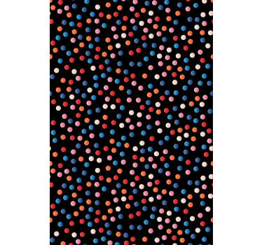 estor da sala de jantar com pontos rosa, azul, laranja e vermelho - TenStickers