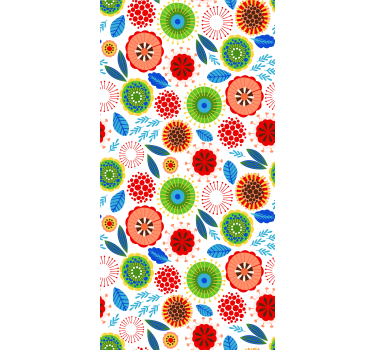Cortina de rolo flor polido multicor - TenStickers