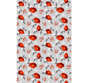 Cortina de rolo de flor de papoulas vermelhas flutuantes - TenStickers