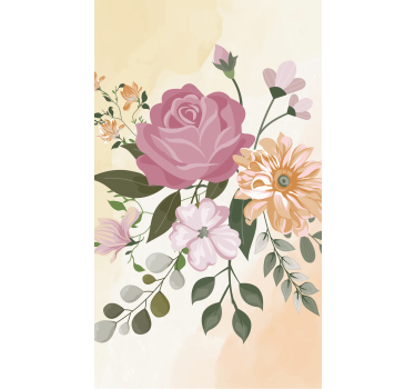 Flores realistas e cortinas de rolo para plantas - TenStickers
