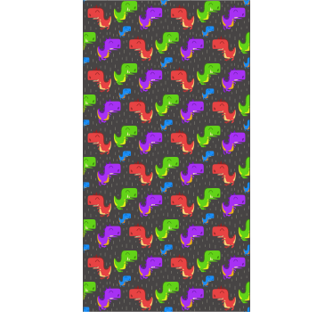 Estore de rolo dinossauros padrões pretos coloridos - TenStickers