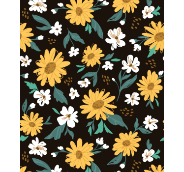 Girassóis e flores margaridas cortinas de rolo de flores - TenStickers