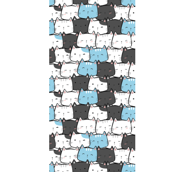 Gatos fofos desenhos animados crianças estors - TenStickers