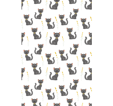 Estores de rolo de animais padrão de gatos pretos - TenStickers