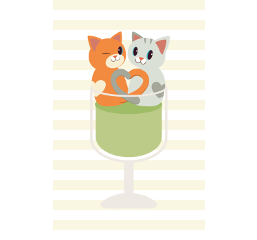 Estores de rolo de animais companheiros de gatos fofos - TenStickers