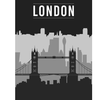 Arte estor do horizonte de londres preto e cinza - TenStickers