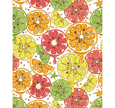Estore de rolo para cozinha padrão de fatias cítricas - TenStickers