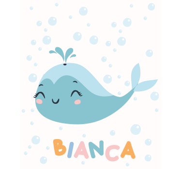 Baleia feliz com nome arte estor - TenStickers