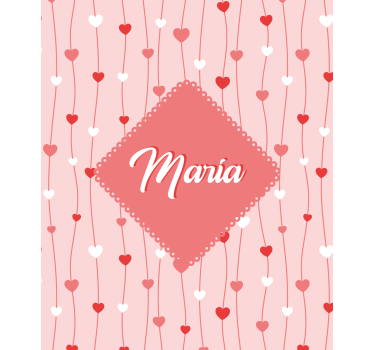 Estore de rolo romântico corações de amor com nome - TenStickers