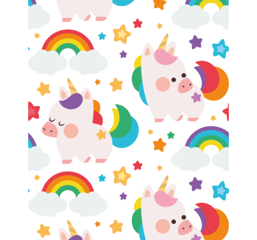 Unicórnios coloridos desenhados à mão, crianças estors - TenStickers