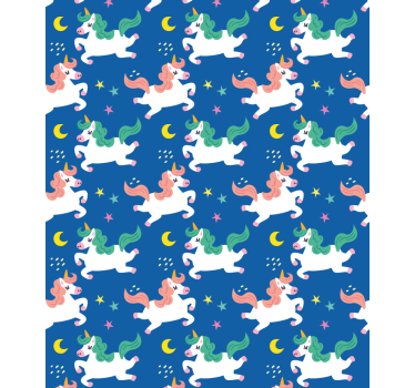 Estores de rolo de animais unicórnios sob o luar - TenStickers