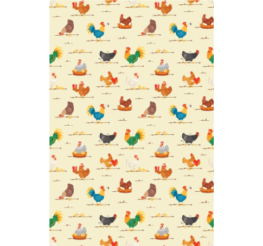 Estores de rolo de animais galinhas e galos - TenStickers