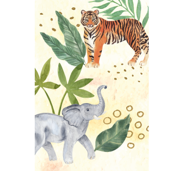 Aquarela animais safari animais estores - TenStickers