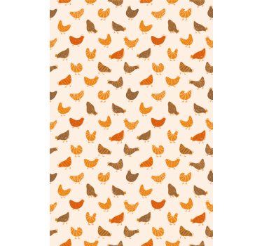 Estores animal com padrão de pássaro laranja e marrom - TenStickers
