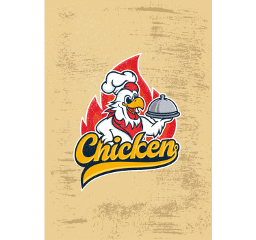 Estore de rolo para cozinha chef servindo frango - TenStickers