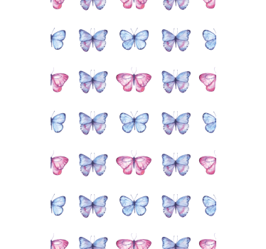 Estore de rolo borboleta asas azuis e rosas - TenStickers