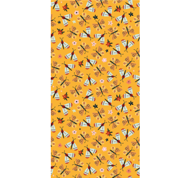 Estore de rolo borboleta design tradicional amarelo - TenStickers