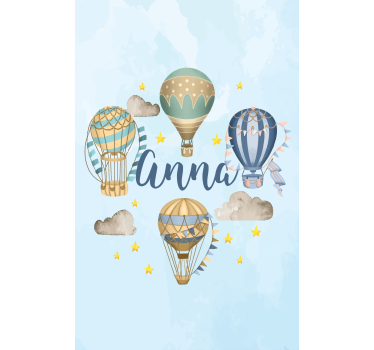 Estore de rolo personalizável balões de ar quente com nome - TenStickers