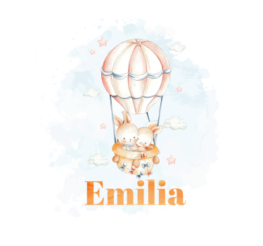Balão pastel com animais doces arte estor - TenStickers