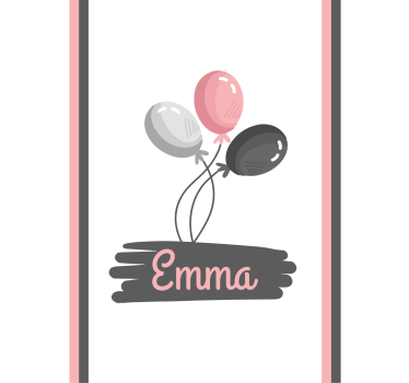 Estore de rolo infantil balões com nome - TenStickers