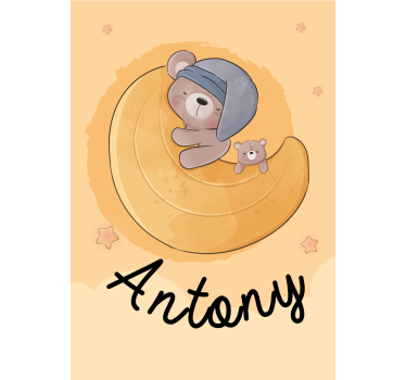 Ursinho de pelúcia na lua personalizado estor - TenStickers