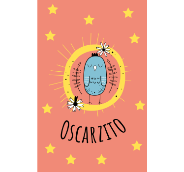 Estore de rolo infantil pássaro azul com nome - TenStickers