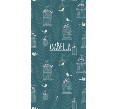 Estore de rolo infantil gaiolas azuis com nome - TenStickers