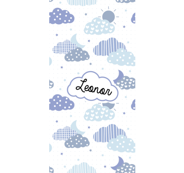 Estore de rolo de nuvens padrão de nuvem personalizado - TenStickers