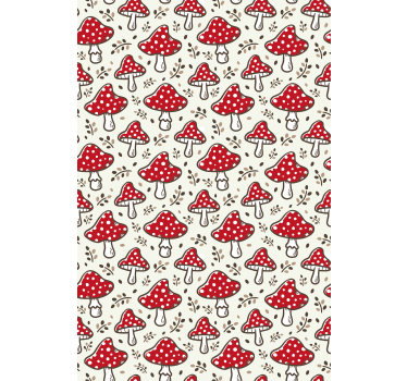 estor de cozinha moderna com padrão de cogumelo colorido - TenStickers