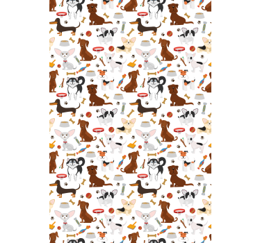 Estores de rolo de animais padrões de cachorro fofos - TenStickers
