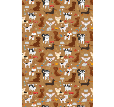 Diferentes padrões de cachorros fofos crianças estors - TenStickers