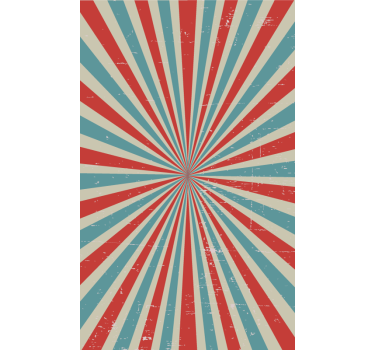 Cortina de rolo rústica azul e vermelha retro pré-lavagem - TenStickers