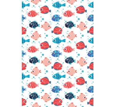 Estores de rolo de animais padrão de peixe colorido - TenStickers