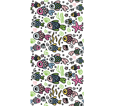 Padrão de peixes multicoloridos crianças estors - TenStickers