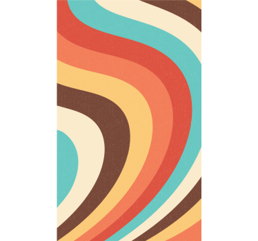 Estore de rolo vintage ondas retrô curvas - TenStickers