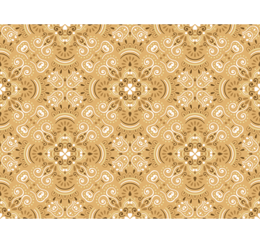 Cortina clássica com padrão ornamental bege vintage - TenStickers