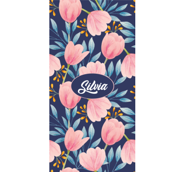 Estore de rolo flores e plantas design floral rosa - TenStickers