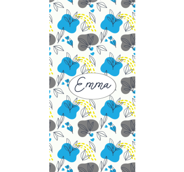 Estore de rolo flores e plantas nome floral personalizado - TenStickers