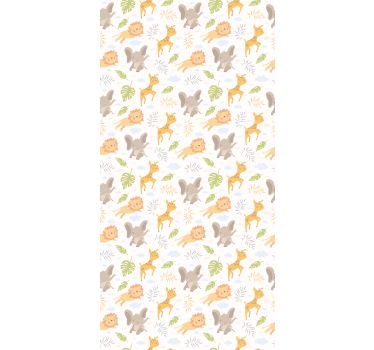 Estore de rolo quarto de bebé padrões de animais bebês - TenStickers