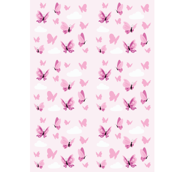 Borboletas voadoras minimalistas em fundo rosa crianças estors - TenStickers