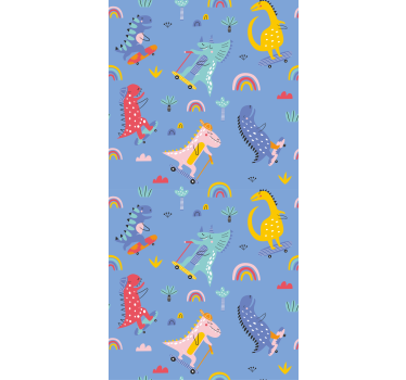 Estore de rolo dinossauros cena de skate - TenStickers