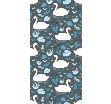 Estore de rolo animais variados e serenidade dos cisnes - TenStickers