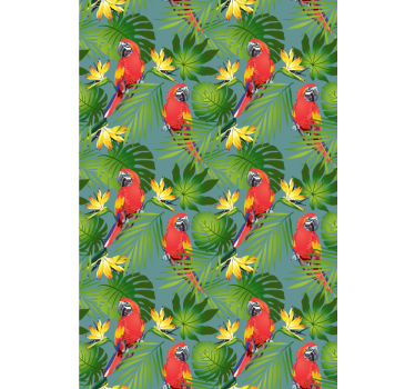 Papagaios coloridos em fundo azul estor animal - TenStickers